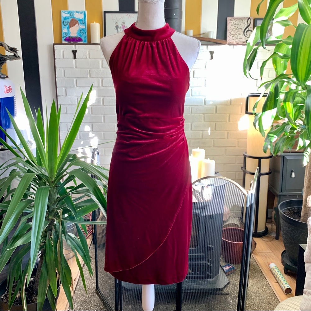 Vince Camuto Red Velvet Cocktail Dress